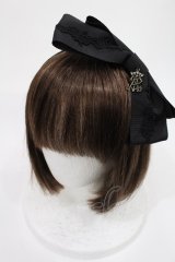 ALICE and the PIRATES / A/Pローズレースのグログランリボンカチューシャ  ブラック H-25-08-09-1032-PA-AC-NS-ZH