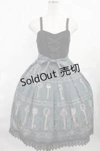 A3 Sucette doux（海外ロリータブランド） / Nameless Key切替ジャンパースカート S グリーン H-25-08-09-1040-LO-OP-NS-ZH