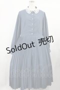 m petit by misako / レース襟プリーツワンピース LL ブルー H-25-08-09-1003-LO-OP-NS-ZH