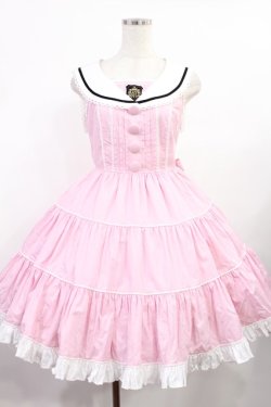画像1: Angelic Pretty / ヴィンテージスクールジャンパースカート Free ピンク H-25-08-09-1008-AP-OP-NS-ZH
