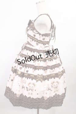 画像2: BABY,THE STARS SHINE BRIGHT / Meijiミルクチョコレートくみゃちゃん柄スカラップジャンパースカート Free ピンク H-25-08-09-1010-BA-OP-NS-ZH