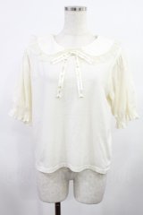 m petit by misako / NINA'sコラボ襟付きプルオーバー L アイボリー H-25-08-09-1016-LO-TO-YZ-ZH