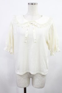 m petit by misako / NINA'sコラボ襟付きプルオーバー L アイボリー H-25-08-09-1016-LO-TO-YZ-ZH