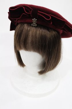 画像1: ALICE and the PIRATES / A/P別珍リボンベレー  ボルドー H-25-08-09-1021-PA-AC-NS-ZH