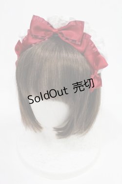 画像1: DearMyLove / コットンレースメイドカチューシャ  レッド H-25-08-09-1023-EL-AC-YZ-ZH