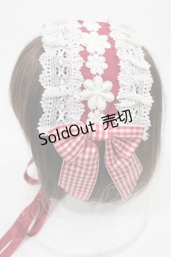 画像2: BABY,THE STARS SHINE BRIGHT / Emiliaギンガムヘッドドレス  エンジ H-25-08-09-1024-BA-AC-NS-ZH