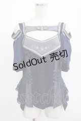 Ozz oneste / alys rose刺繍使い 2way frillカットソー  ネイビー H-25-08-09-053-OO-TO-KB-ZH