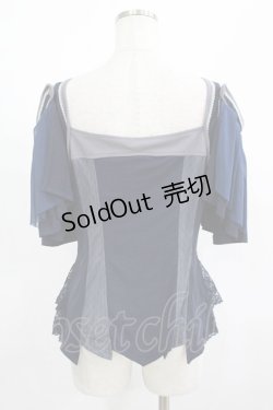 画像3: Ozz oneste / alys rose刺繍使い 2way frillカットソー  ネイビー H-25-08-09-053-OO-TO-KB-ZH