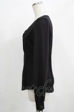 画像2: Ozz oneste / 薔薇刺繍ピンタックトップス  黒 H-25-08-09-057-OO-TO-KB-ZH