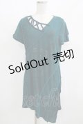 Ozz Croce / 異素材切替ロングトップス  グリーン H-25-08-09-059-OO-TO-KB-ZH