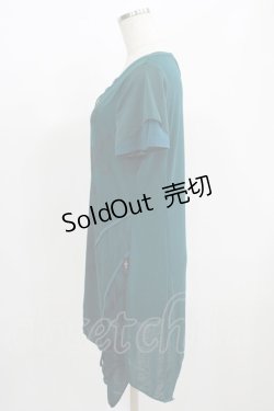 画像2: Ozz Croce / 異素材切替ロングトップス  グリーン H-25-08-09-059-OO-TO-KB-ZH
