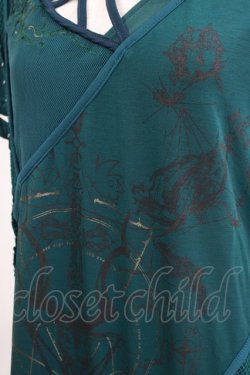 画像4: Ozz Croce / 異素材切替ロングトップス  グリーン H-25-08-09-059-OO-TO-KB-ZH