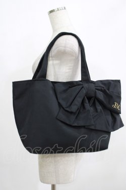 画像1: Jane Marple / ロゴEmbリボンBAG  黒 H-25-08-09-064-JM-BG-KB-ZH