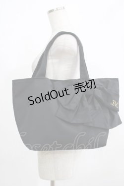 画像1: Jane Marple / ロゴEmbリボンBAG  黒 H-25-08-09-064-JM-BG-KB-ZH