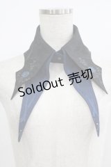 Ozz oneste / ダブルカラー付け襟  黒×紺 H-25-08-09-065-OO-ZA-KB-ZH