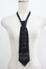Ozz oneste / 薔薇刺繍ネクタイ  黒×青薔薇 H-25-08-09-066-OO-ZA-KB-ZH