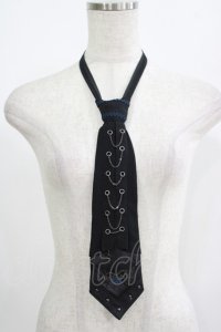 Ozz oneste / 薔薇刺繍ネクタイ  黒×青薔薇 H-25-08-09-066-OO-ZA-KB-ZH
