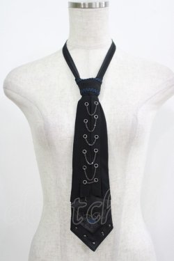 画像1: Ozz oneste / 薔薇刺繍ネクタイ  黒×青薔薇 H-25-08-09-066-OO-ZA-KB-ZH