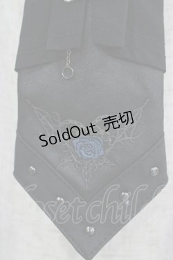 画像2: Ozz oneste / 薔薇刺繍ネクタイ  黒×青薔薇 H-25-08-09-066-OO-ZA-KB-ZH