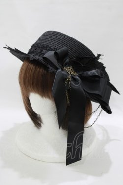画像1: MR corset / WINGレースリボンハット  黒 H-25-08-09-070-PU-AC-KB-ZH