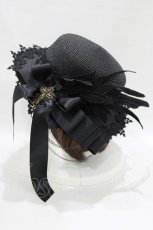 画像4: MR corset / WINGレースリボンハット  黒 H-25-08-09-070-PU-AC-KB-ZT087 (4)