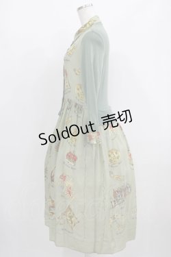 画像2: Jane Marple Dans Le Salon / Scottish scarf trompe-l'oeil dress  Mint grey×Mint grey H-25-08-09-008-JM-OP-KB-ZH