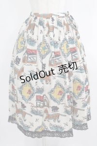 Jane Marple / Strolling cat peasant skirt  シルバーグレイ H-25-08-09-013-JM-SK-KB-ZH