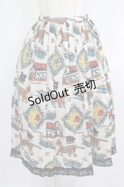 画像1: Jane Marple / Strolling cat peasant skirt  シルバーグレイ H-25-08-09-013-JM-SK-KB-ZH