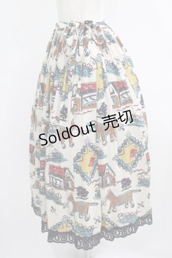 画像2: Jane Marple / Strolling cat peasant skirt  シルバーグレイ H-25-08-09-013-JM-SK-KB-ZH
