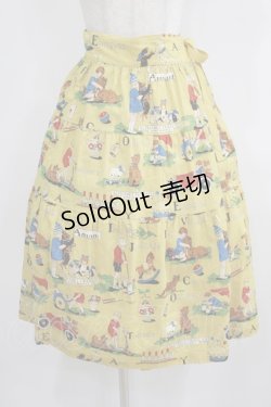画像1: Jane Marple / Alphabet francaisラップスカート  マスタード H-25-08-09-015-JM-SK-KB-ZH