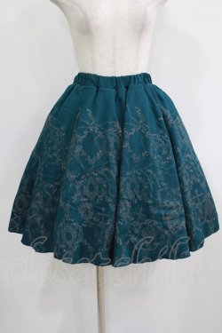 画像1: Ozz Croce / プリントギャザースカート  グリーン×グレーチュール H-25-08-09-021-OO-SK-KB-ZH
