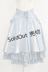 Ozz oneste / 霧蝶刺繍入り袴風プリーツスカート  サックス H-25-08-09-023-OO-SK-KB-ZH