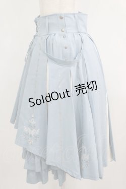 画像2: Ozz oneste / 霧蝶刺繍入り袴風プリーツスカート  サックス H-25-08-09-023-OO-SK-KB-ZH
