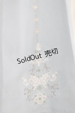 画像4: Ozz oneste / 霧蝶刺繍入り袴風プリーツスカート  サックス H-25-08-09-023-OO-SK-KB-ZH
