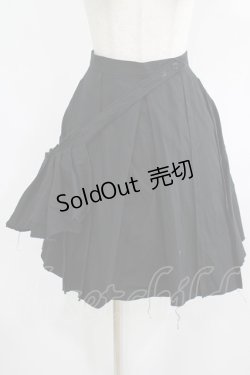 画像1: PEACE NOW / フラップ付ダメージスカート M 黒 H-25-08-10-1023-PU-SK-KB-ZH