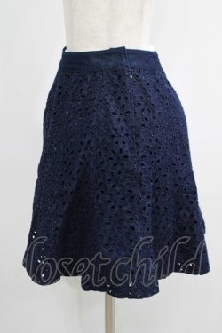 画像2: Jane Marple / カットワークデニムスカート M ネイビー H-25-08-10-1024-JM-SK-KB-ZH