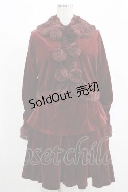 画像1: Jane Marple / ベルベットセットアップ M ボルドー H-25-08-10-1027-JM-OP-KB-ZH