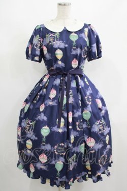 画像1: Melody BasKet / Sky Balloonラウンドカラーワンピース M ナイトネイビー H-25-08-10-1004-LO-OP-KB-ZH