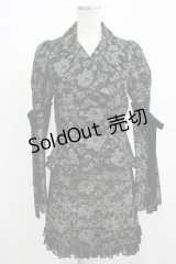 BPN / ジャガードジャケット＆スカート M 黒 H-25-08-10-1031-GO-JA-KB-ZH