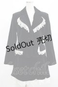 Jane Marple / レース付別珍ジャケット＆スカート M 黒×白 H-25-08-10-1032-JM-JA-KB-ZH