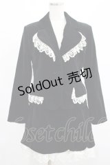 Jane Marple / レース付別珍ジャケット＆スカート M 黒×白 H-25-08-10-1032-JM-JA-KB-ZH