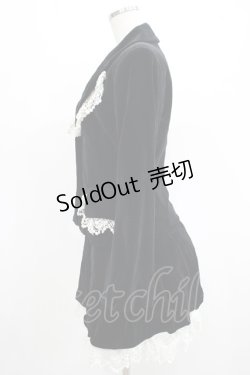 画像2: Jane Marple / レース付別珍ジャケット＆スカート M 黒×白 H-25-08-10-1032-JM-JA-KB-ZH
