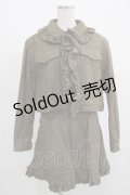 Jane Marple / フリルデニムジャケット＆スカート M カーキ H-25-08-10-1033-JM-JA-KB-ZH