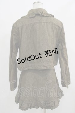 画像3: Jane Marple / フリルデニムジャケット＆スカート M カーキ H-25-08-10-1033-JM-JA-KB-ZH