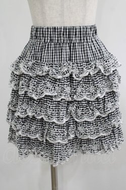 画像1: Jane Marple / カットワークギンガムスカート M 黒 H-25-08-10-1034-JM-SK-KB-ZH