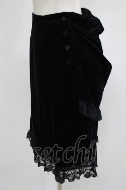 画像2: PEACE NOW / ドレープ風別珍スカート  黒 H-25-08-10-1035-PU-SK-KB-ZH
