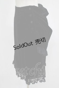 画像2: PEACE NOW / ドレープ風別珍スカート  黒 H-25-08-10-1035-PU-SK-KB-ZH