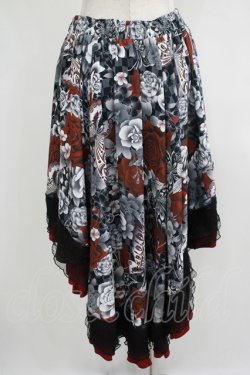 画像3: Qutie Frash / 後ろロングスカート  黒×赤 H-25-08-10-1037-QU-SK-KB-ZH
