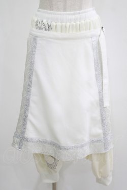 画像1: Qutie Frash / オーバー付サルエルパンツ  白 H-25-08-10-1041-QU-PA-KB-ZH