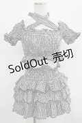 Jane Marple / ギンガムフリルスイムウェア M 黒 H-25-08-10-1043-JM-OP-KB-ZH